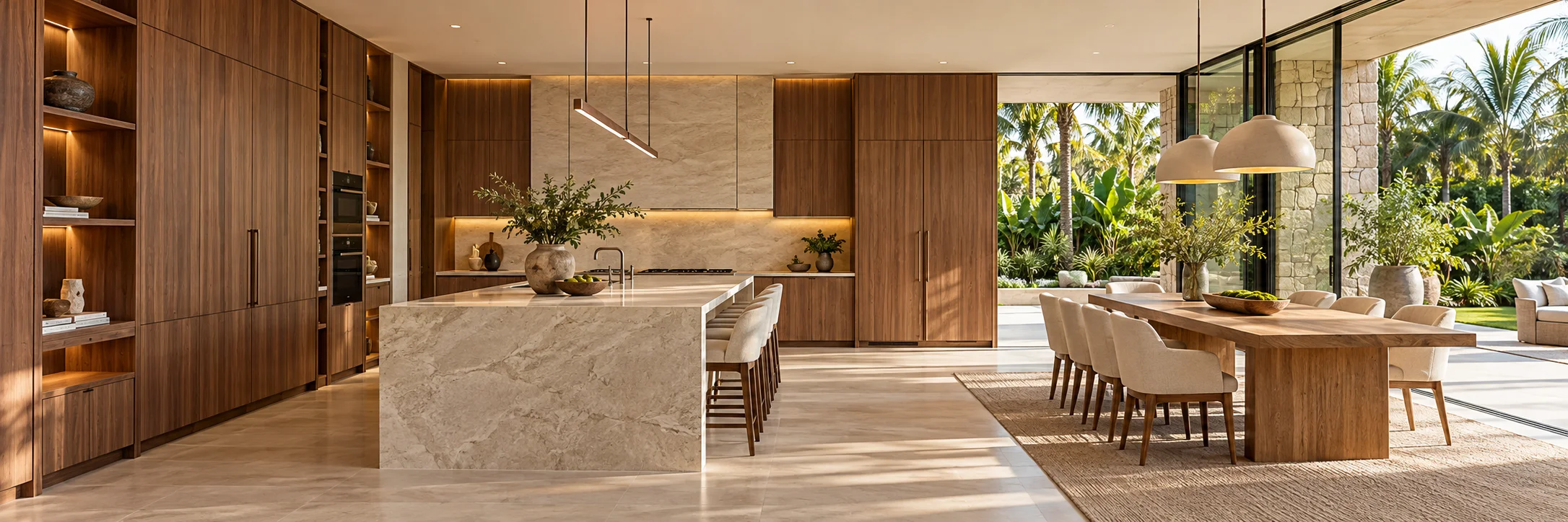 Original whole-home cabinetry concept with a fitted kitchen and dining area